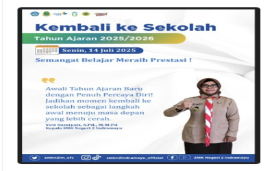 Hari Pertama Masuk Sekolah, SMKN 2 Indramayu Sambut Siswa dengan Semangat Baru